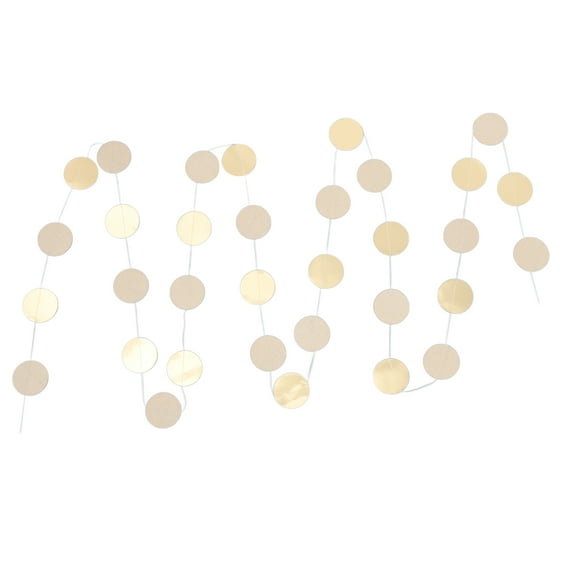 WASHWEPE Elegant Design Circle Dots Paper Garland 1Set Golden for Home Ceiling and