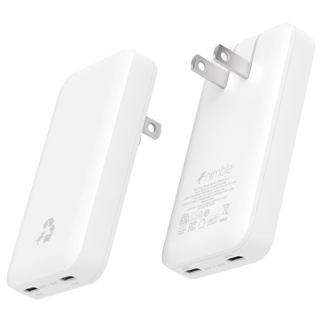 Cargador de pared Nimble Wally Ultra Flat de 65 W con doble USB-C