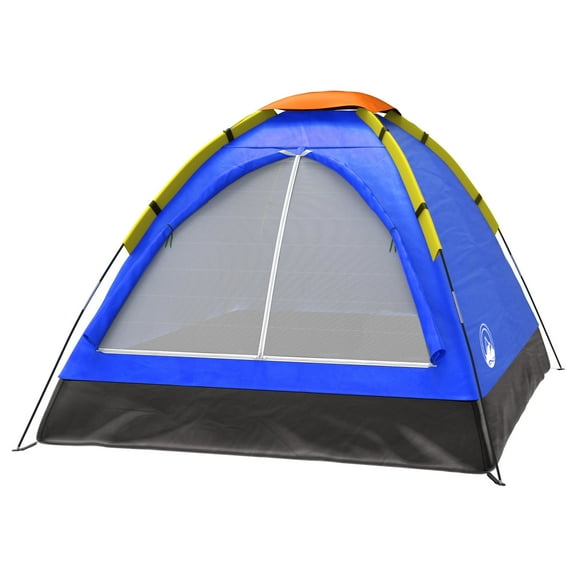 Wakeman Outdoors 2 Person Camping Tent with Rain Fly and Carrying Bag, Blue