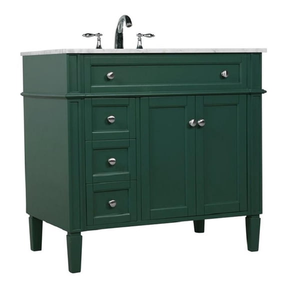Elegant Kitchen and Bath 36 inch Single bathroom vanity in green
