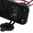thumbnail image 2 of Salida Del Adaptador De Corriente Cargador LED azul Alimentación DC 12V-24V Dual USB para motocicleta (4.2A con cable), 2 of 7