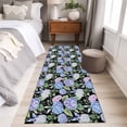 thumbnail image 4 of Purple Hydrangea 2'x6' Runner Rugs for Hallway Kitchen Bedside Non Slip Washable, Spring Floral Elegant Pastoral Flowers Entryway Rug Runners with Rubber Backing, Long Carpet Runner for Laundry Room, 4 of 8