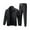 Black, variant on Men’s Two Piece Tracksuit Set with Zipper Jacket and Drawstring Pants Athletic Full Sleeve Top and Bottom Sportswear Outfit