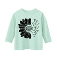 thumbnail image 3 of CCRFTGI Girls Shirts Size 7-8 Cute 3/4 Sleeve Tunic Blouse Summer Solid Sunflower Print Tee Shirts Fashion Soft Crew Neck Basic Tees Mint Green 10-11Y, 3 of 4