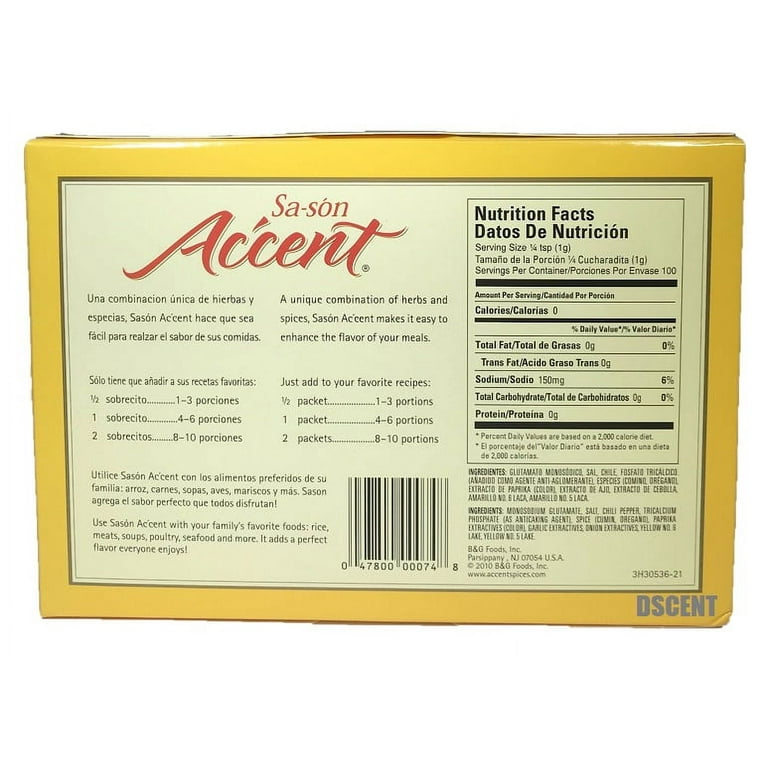 Sa-son Accent ORIGINAL Premium Seasoning, Kosher • 2 Packs, 20 Ea. = 40  Packets