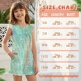 thumbnail image 6 of ZIATUBLES Girls Summer Casual Romper Button Round Neck Playsuit Outfit for Girl Kids 11-12 Y, Ruffle Sleeve Elastic Waist Design One-Piece Short Jumpsuit, Green Abstract Bubble Print, 6 of 6