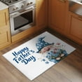 thumbnail image 3 of Happy Father's Day Bathroom Rug Washable 2x3 Entryway Rug Non Slip Blue Gnomes Floral Botanical Front Door Mat Low Pile Indoor Doormat Throw Floor Carpet for Kitchen Bedroom Entrance, 3 of 8
