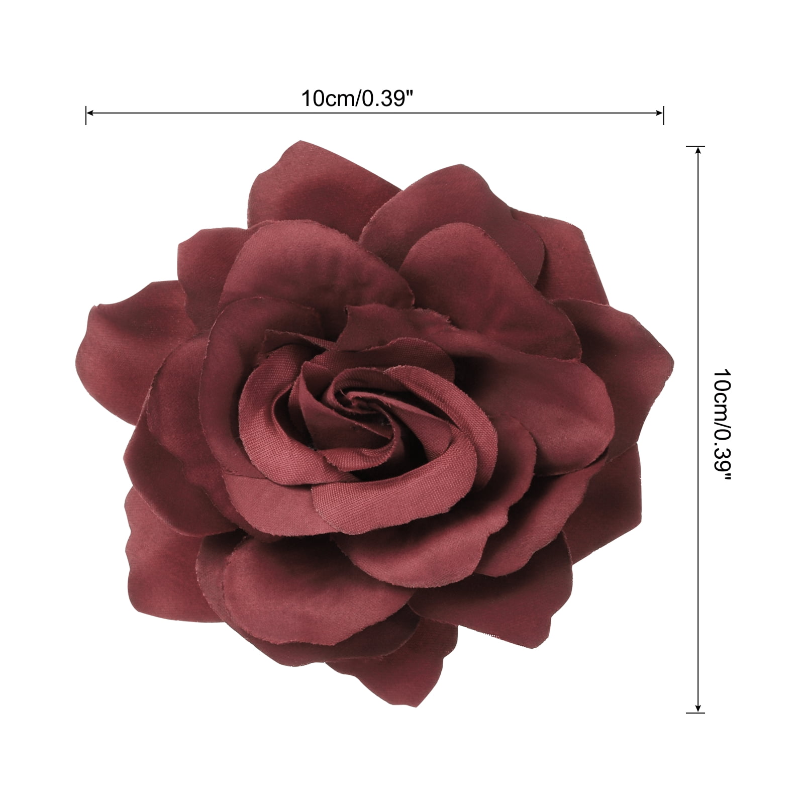 30 Pcs Rose Flower Hair Clips 4 Inch Flower Hair Pins for Women Hair Accessories Dark Red