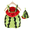 Green, variant on 0-18M Boys Girls Watermelon Romper Newborn Summer Sleeveless Soft Persimmon Print With Hat