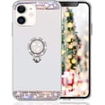 thumbnail image 2 of for iPhone 11 Diamond Glitter Case Mirror Makeup Cute for Girls Women Protective Cover with Bling Crystal Rhinestone Ring Holder Finger Grip Stand Kickstand Case for iPhone 11 Silver, 2 of 6