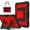 Black+Red, variant on Rugged Case for Samsung Galaxy Tab A11+ / A9+ 11 Inch, Multi-Angle Kickstand and Shoulder Strap,Purple+Rose