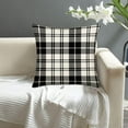 thumbnail image 4 of Pack of 2 Black Christmas Pillow Covers Classic Black and White Buffalo Check Plaid Throw Pillows Farmhouse Christmas Cushion Case Linen Square Pillowcases for Home Decor, 20 x 20 Inch, 4 of 5