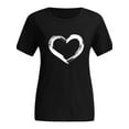 thumbnail image 3 of Innerwin T-shirt à Col Rond pour Femme T-shirt Tenue Quotidienne T-shirt Mode à Imprimé Cœur Noir G, 3 of 7