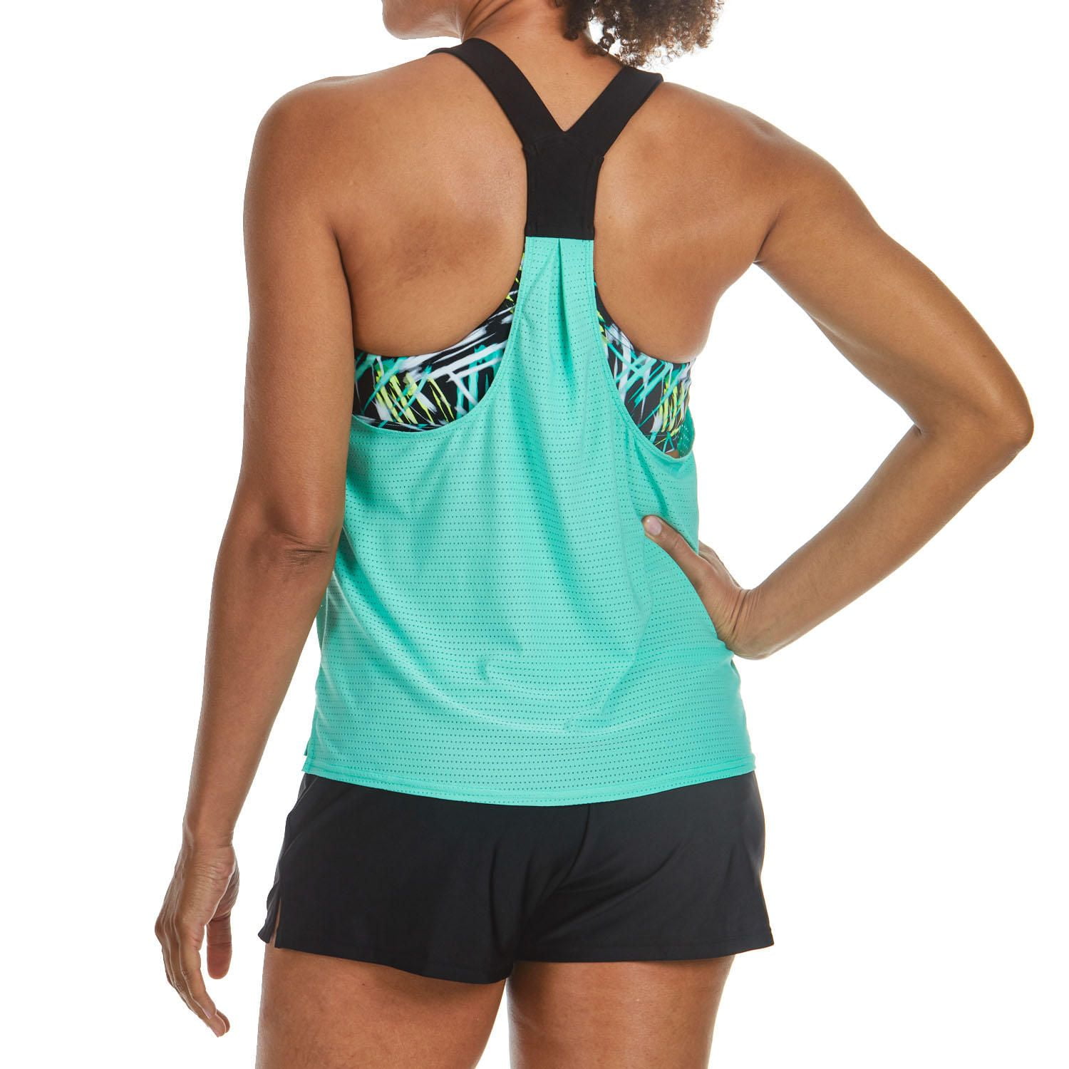 ZeroXposur Women's UPF 50+ Swim Tankini with Wide Strap and Built