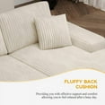 thumbnail image 3 of 80" Oversized Double Chaise Lounges Indoor Chair, Upholstered Cloud Plush Luxury Lounge Sofa Bed, Modern Sleeper Loveseat Chair for Living Room Bedroom Reading (Beige), 3 of 8