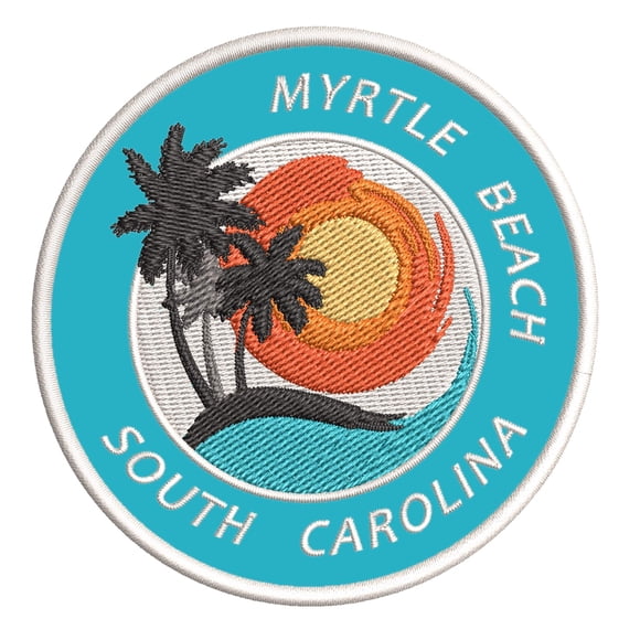 Appalachian Spirit Myrtle Beach Sunset Scene Embroidered Premium Patch DIY Iron-on or Sew-on Decorative Badge Emblem Vacation Souvenir Travel Gear Clothes Appliques