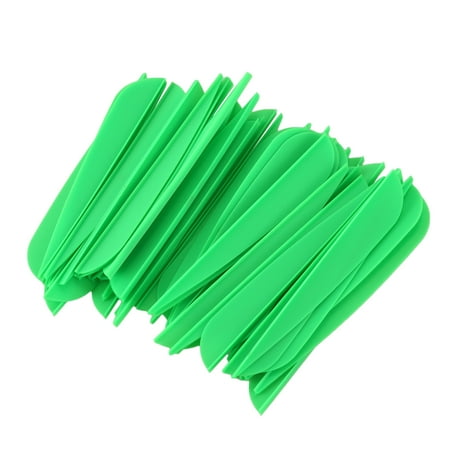 2024 TOP! Arrows Vanes 4 Inch Plastic Fletching for DIY Archery 50 Pack(Green)