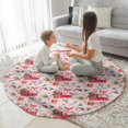 thumbnail image 3 of Pink Christmas Red Truck and Snowman Pattern Round Blanket,Comfortable Soft Flannel Throw Blanket,All Season,Warm Lightweight Blankets for Sofa Bed Couch Living Room Chair 47"x47", 3 of 5