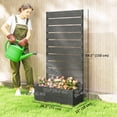 thumbnail image 3 of Outsunny Raised Garden Bed with Trellis, Standing Planter Box, Dark Grey, 3 of 10