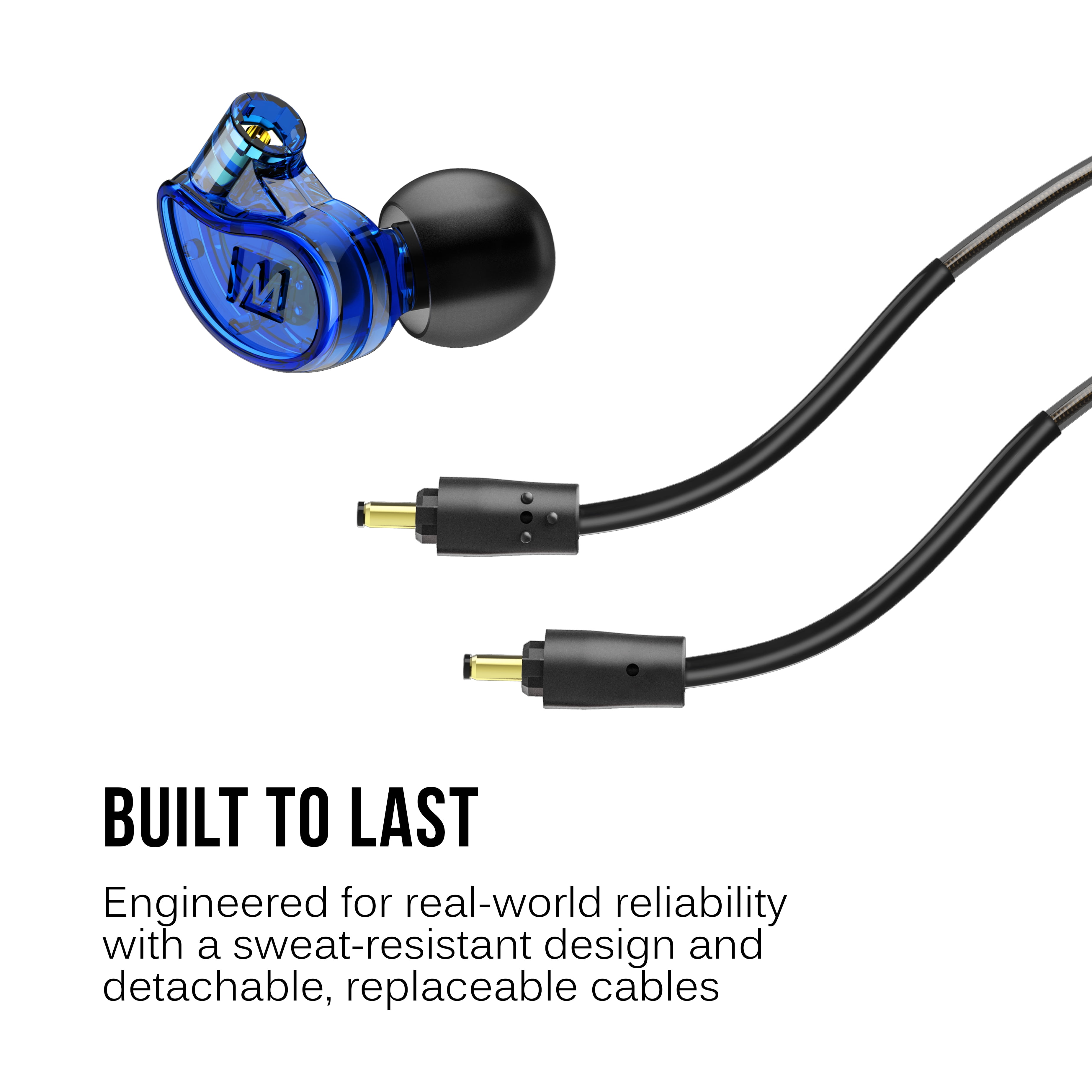 MEE audio M6 PRO In Ear Monitor Headphones for Musicians, 2nd Gen Model With Upgraded Sound, 2 Cords