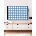 thumbnail image 3 of Outdoor TV Cover 48 to 50 Inch Weatherproof, Farmhouse Vintage Waterproof TV Screen Protector for Outside Decor with Zipper and Pocket 48"L x 30"H , Gingham Checkered Texture Steel Blue, 3 of 7