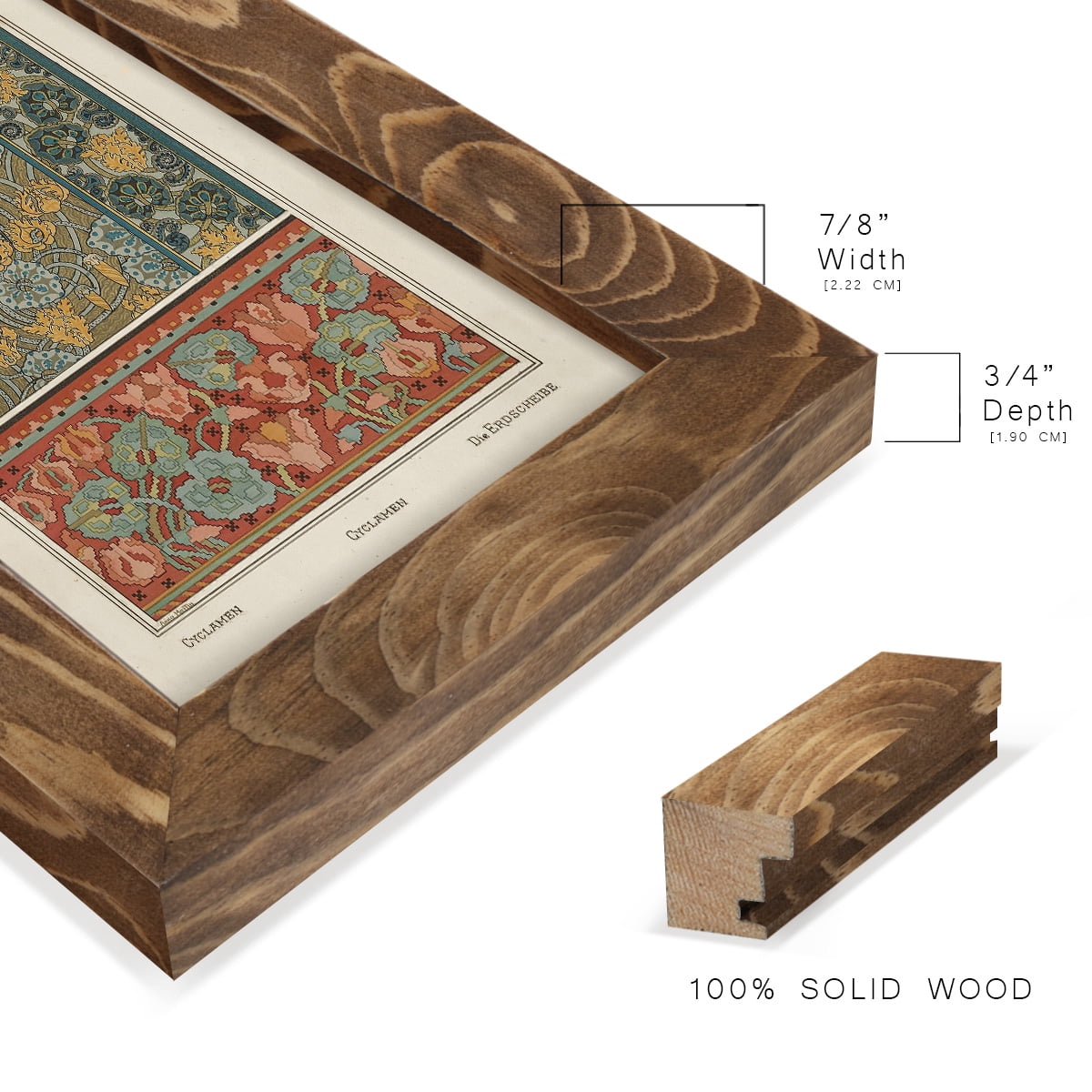 Nouveau Decorative I - Framed Print w/glass - Walnut