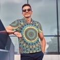 thumbnail image 4 of Gaeub Polo Rond Mandala1 Imprimé pour Hommes, Manches Courtes Performance de Golf, Chemises de Golf Extensibles, Chemises Décontractées d'Été Plage-3TG, 4 of 6