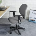 thumbnail image 3 of LAICAIW Grey Office Chair Cover Water Resistant Stretch Jacquard Elastic Covers 2 Piece for Desk Computer Chair Slipcover Stretchable, 3 of 7