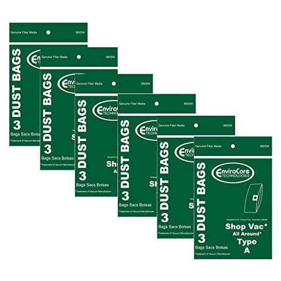 18 Compatible with ShopVac Type A 1.5 Gallon Wet Dry Compatible with Shop Vac Vacuum Bags SV-9066700