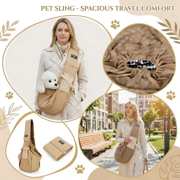 Dog Sling Carrier for Small Dogs - Front Dog Carrier with Adjustable Strap - Hands Free Pet Papoose Bag for Chest - Suitable for Puppy, Small Dogs, and Cats for Outdoor Travel