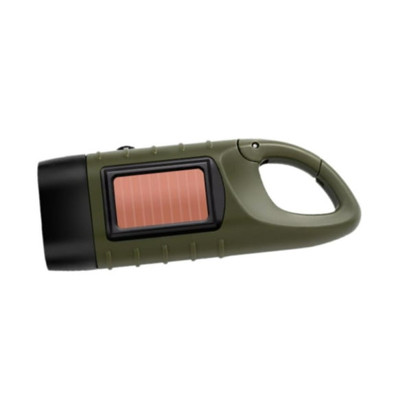 Linterna solar de manivela, lámpara de camping, mini linterna, portátil y ligera. Verde