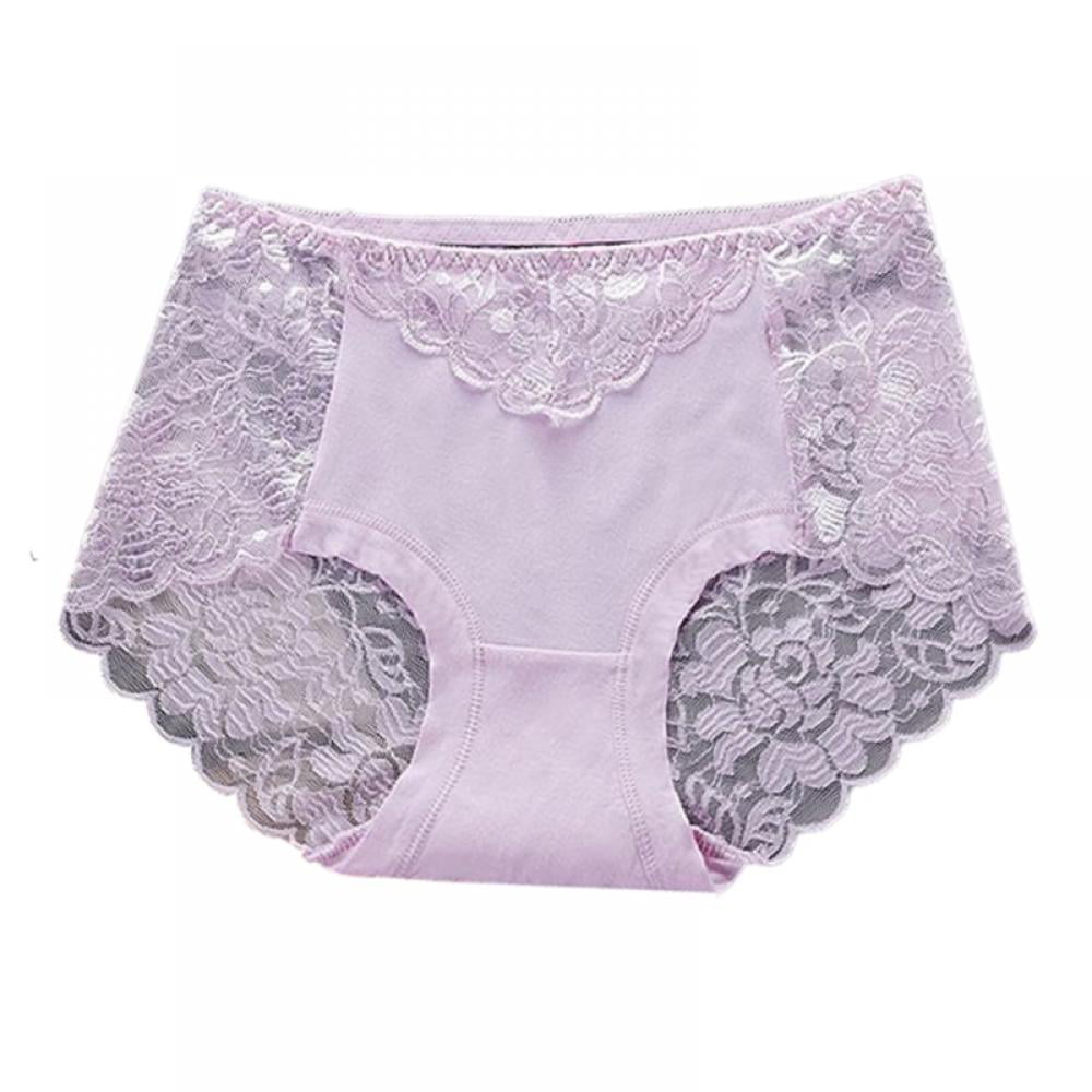 Frontwalk Women Soft Seamless Briefs Oversize Comfy Panties Plus Size Sleep  Underwear Purple XL