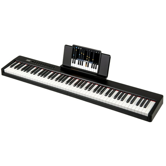 Gymax 88 Keys Velocity-Sensitive Piano Keyboard Portable Full Size Electric Keyboard Black