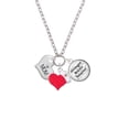 thumbnail image 2 of Delight Jewelry Silvertone Large ''Mom'' Heart with Clear Crystal - Red Heart Nurse Strong Zoe Necklace, 2 of 4