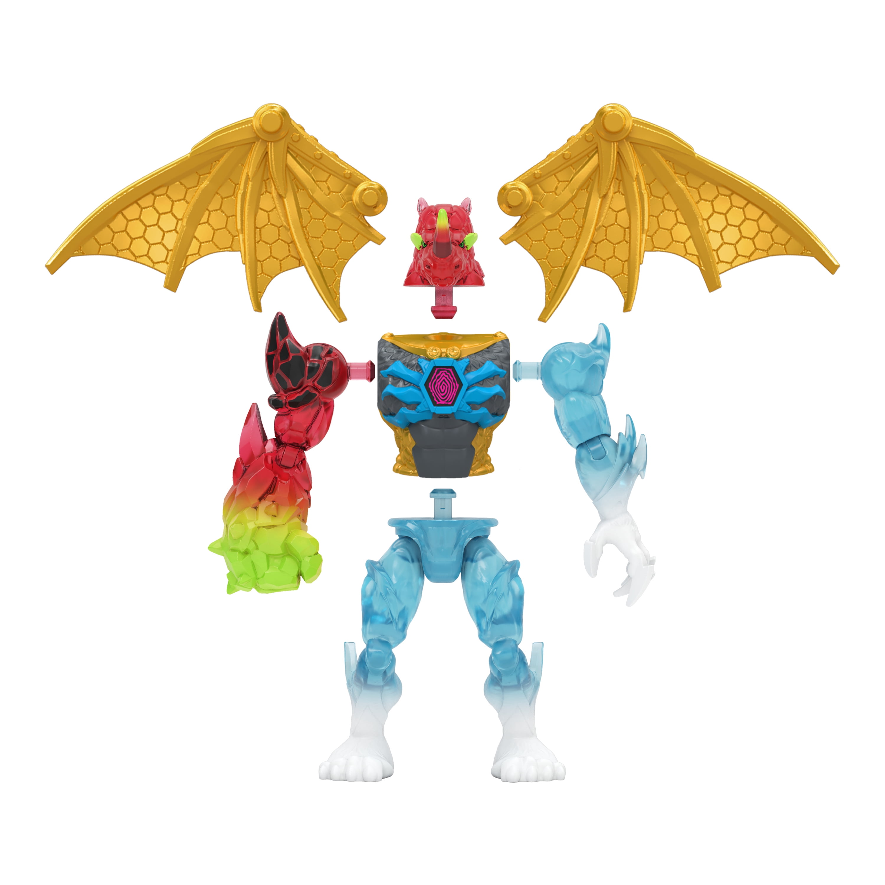 MrBeast Lab Hybrids Lava + Ice Multi Pack, Reveal Different Hybrid Parts To Create 2 Mix & Match Figures, Collect 30+ Beasts, Ages 6+, Walmart Exclusive