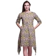 thumbnail image 1 of Bimba Baies Roses Rouges et Kurta Asymétrique Artistique à Motif Floral Tuniques Indiennes pour Femmes Vêtements Indiens Imprimés Moyen, 1 of 6