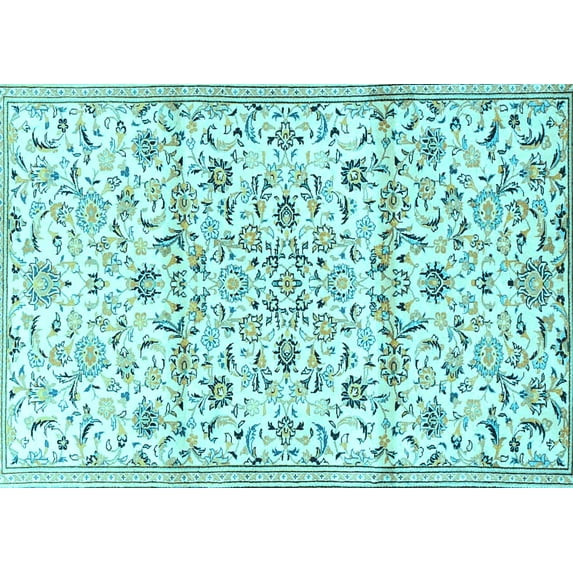 Ahgly Company Indoor Rectangle Persian Light Blue Traditional Area Rugs, 2' x 3'