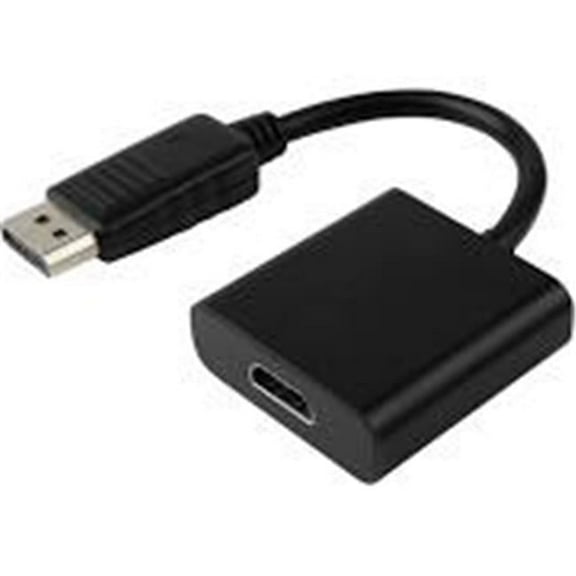 8 in. Displayport Male to HDMI Female Adapter 1080P - Black