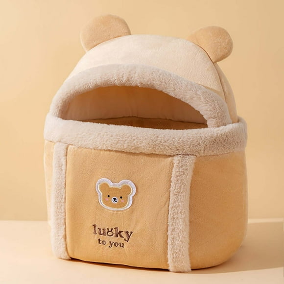 TIMIFIS Cat Pet Supplies Cats Bag Winter Out Hand Bag Cats Winter Cute Bear Plush Thick Warm Dog Bag Pet BagFall/Winter