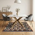 thumbnail image 3 of ODIKA 5'x7' Ultra-Soft Area Rug, Front Door Bold Interlocking Motifs Grid Composition Bedside None Washable, Bare feet friendly, Silk-Touch for Bedroom Home office, 3 of 7