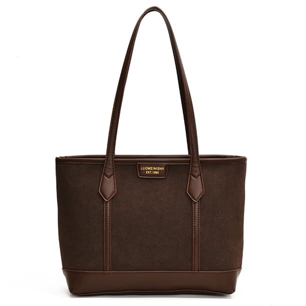 Bolso para Axilas Hombro Mano Compras Retro Color Sólido Gamuza Mujer