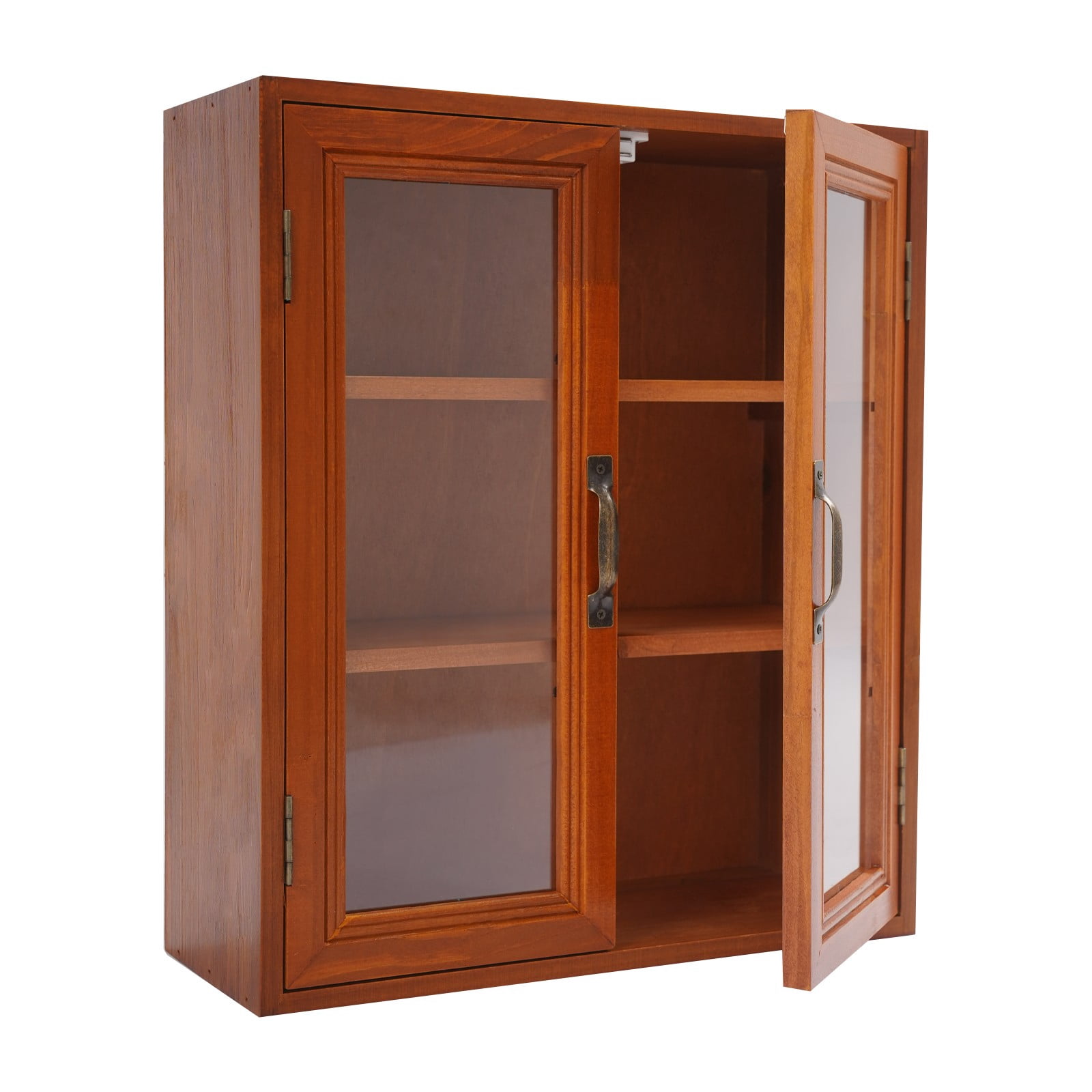 ToppiJoy Vintage Tabletop Organizer with Clear Door, Wooden Display Cabinet for Desk, Desktop Storage Box Organizing Makeup Jewelry Sewing Craft