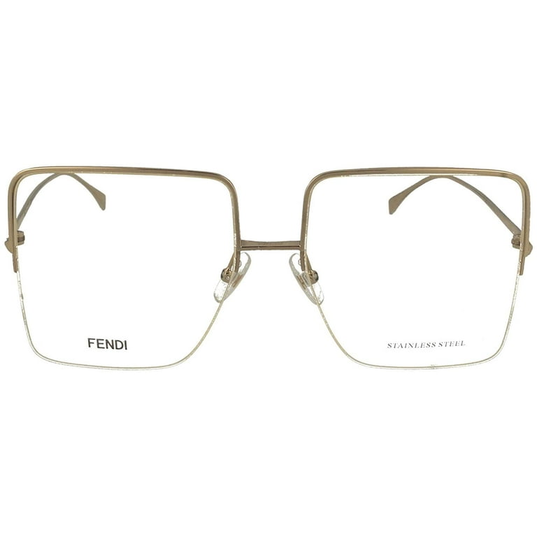 Fendi 422 Semi Rimless Square Gold Eyeglasses