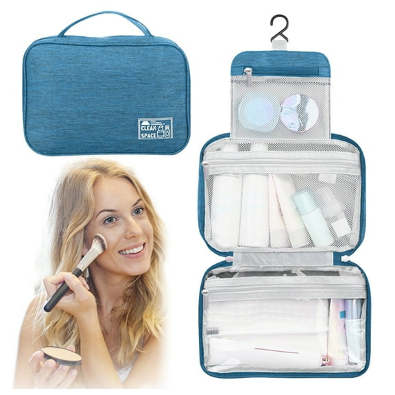 Cosmetic Bag Travel Toiletry Organizer Large Hanging Makeup Storage with 3 Compartments Ideal for Men and Women