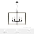 thumbnail image 7 of Hunter - Woodburn 6-light Noble Bronze, Extra Large Pendant Light, Dimmable, Modern Style, Rectangle Shaped, for Bedrooms, Dining, Living Rooms - 19810, 7 of 7