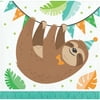 5" x 5" 2 Ply Sloth Party Beverage Napkins, Pack of 16, 12 Packs