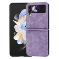 thumbnail image 6 of Case Designed for Samsung Galaxy Z Flip 4 5G, Premium PU Leather Classic for Men Women Shockproof Ultra Slim Drop Protective Phone Case Cover for Samsung Galaxy Z Flip 4, Purple, 6 of 7