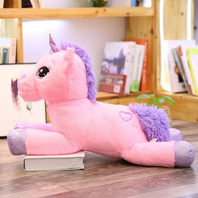 Juguete de peluche de unicornio grande, muñeca de unicornio, juguete de peluche de corazón para niña, almohada de peluche de unicornio suave Sincero Electrónica