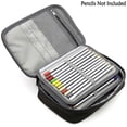 thumbnail image 1 of Veeki Multi-functional Stationery Pencil Pouch 72 Slots Colored Pencil Case Portable Pencil Bags With 2 Removable Sleeves(black), 1 of 4