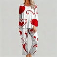 thumbnail image 6 of Levmjia Womens Pajama Set Fashion Printed Round Neck Long Sleeve Pants Winter Sleepwear Casual Soft Comfortable Two Piece Set Valentine Home Relaxation Sleep, 6 of 6